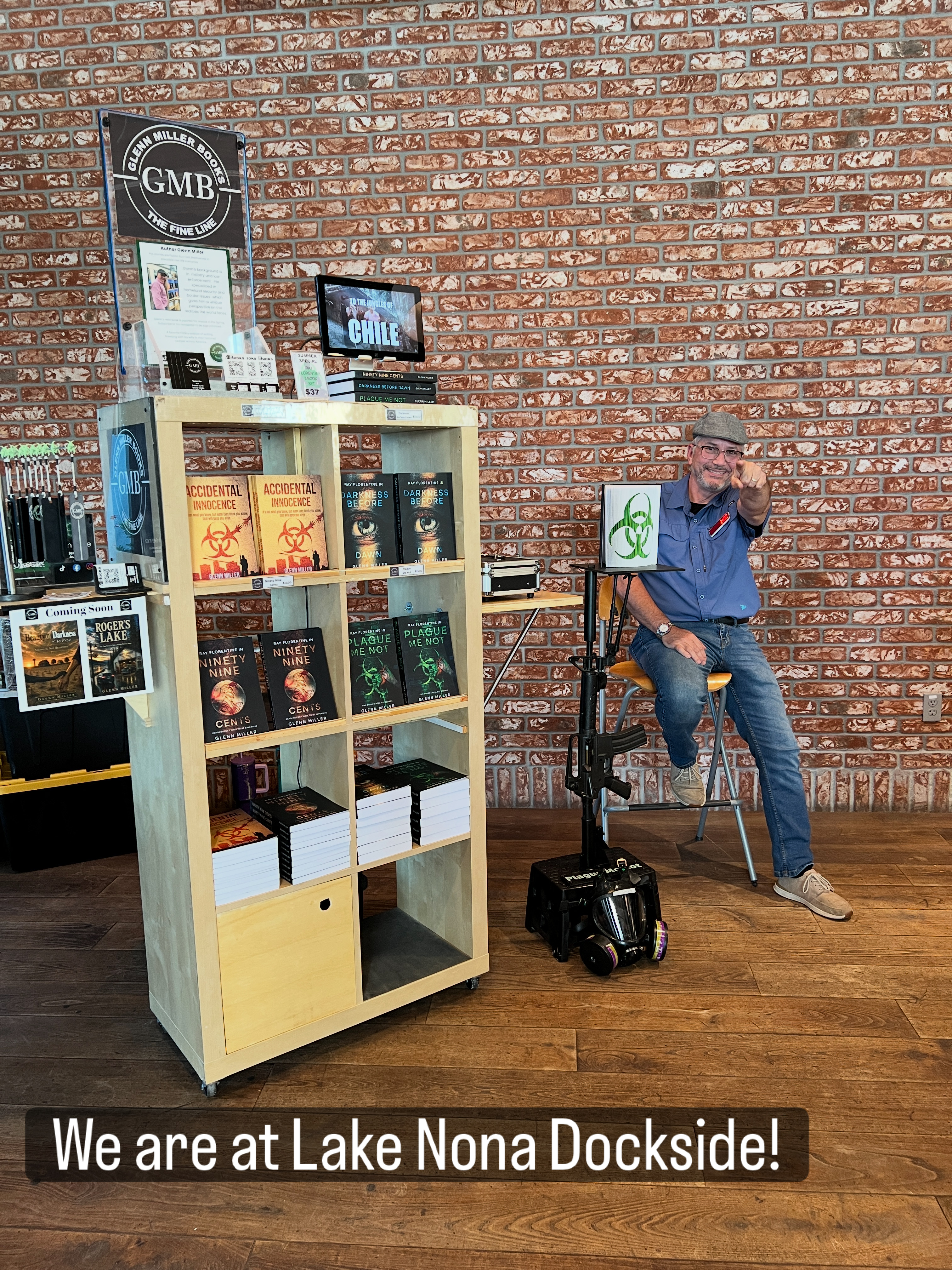 Glenn Miller at Lake Nona Dockside event with book display