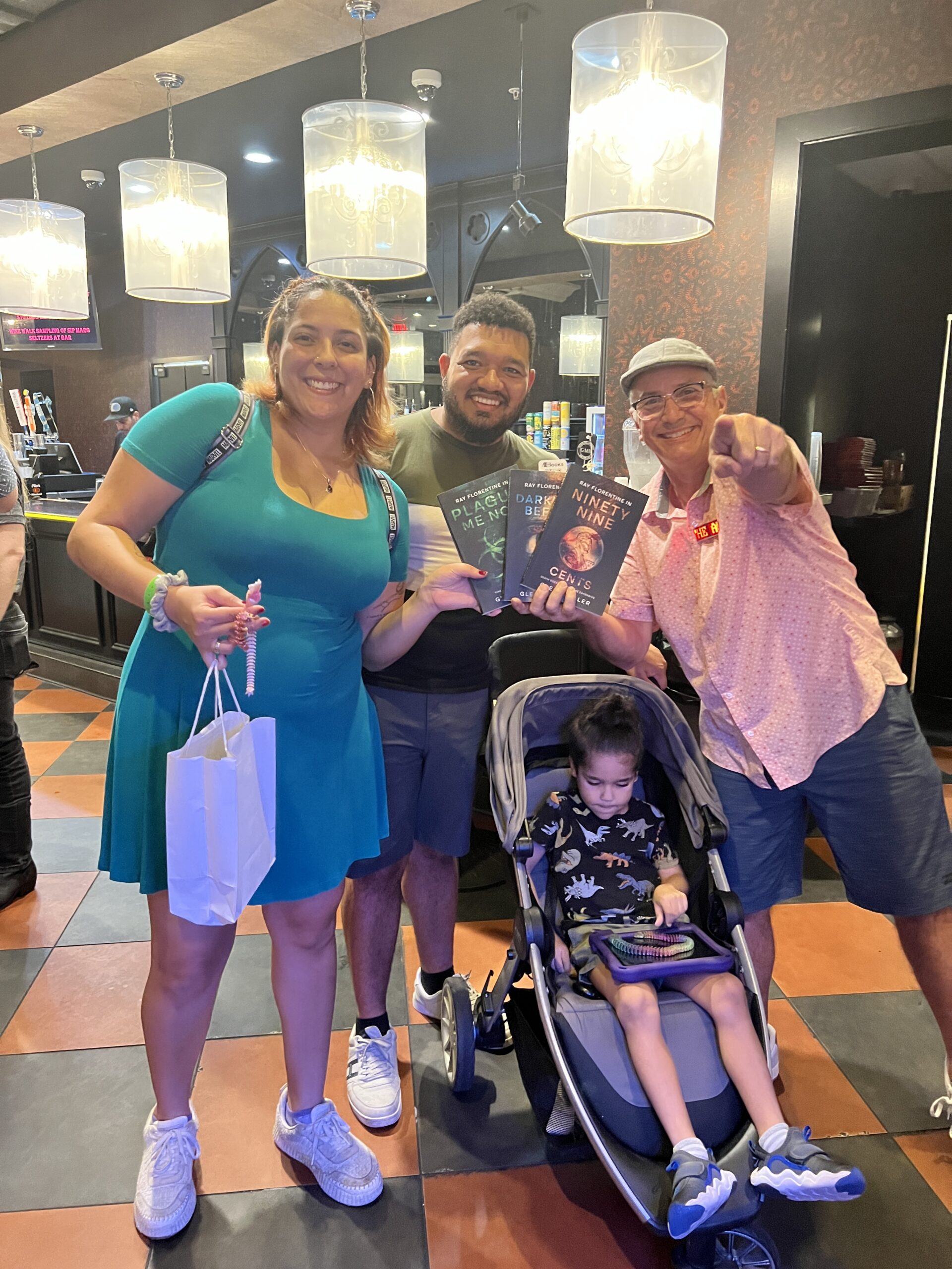 Families and readers at a Glenn Miller book event